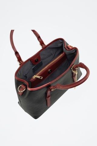 Sac à main en cuir Olmetto - Bordeaux et noir