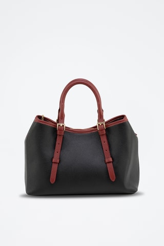 Sac à main en cuir Olmetto - Bordeaux et noir