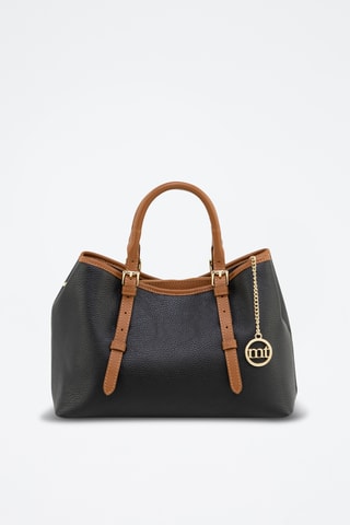Sac à main en cuir Olmetto - Marron et noir