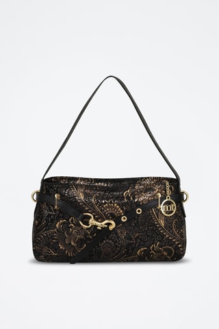 Sac porté épaule en cuir Caronti - Noir