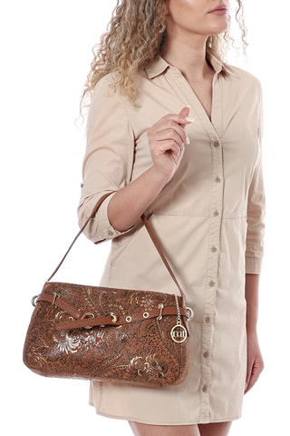 Sac porté épaule en cuir Caronti - Marron