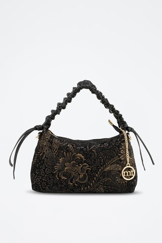 Sac porté épaule en nubuck Daverio - Noir
