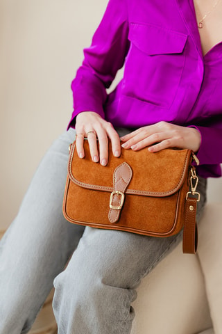 Sac bandoulière en cuir Magreglio - Marron