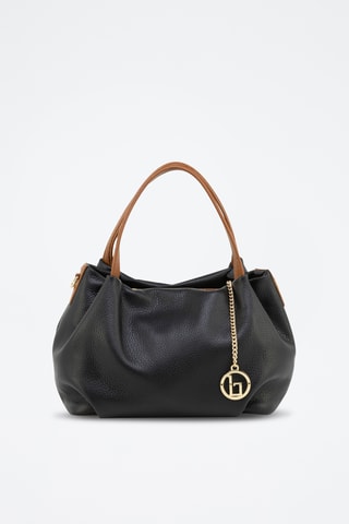 Sac à main en cuir Taro - Marron et noir