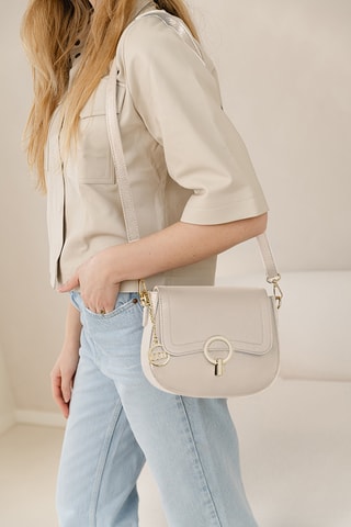 Sac bandoulière en cuir Carracci - Beige