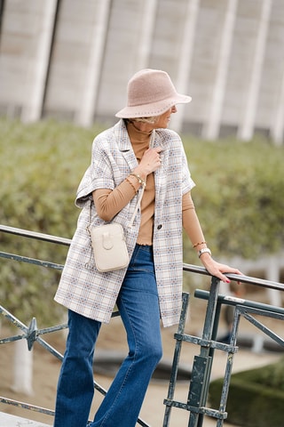 Sac bandoulière en cuir Paglia - Beige