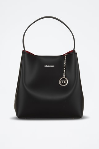 Sac porté épaule en cuir Trilussa - Noir