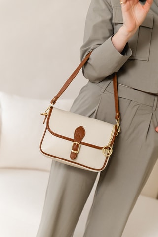 Sac bandoulière en cuir Madruzzo - Beige