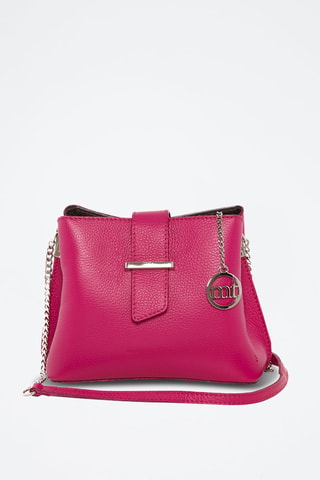Sac bandoulière en cuir Frascati - Argenté, rose et violet