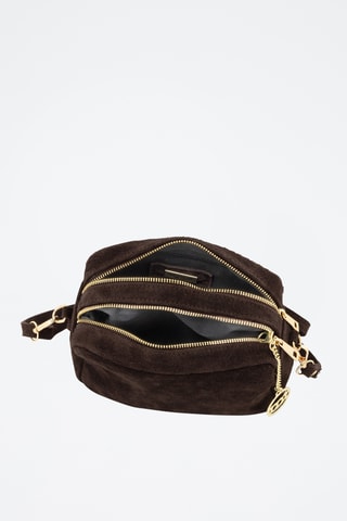 Sac bandoulière en nubuck Vittadini - Marron foncé