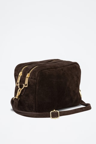 Sac bandoulière en nubuck Vittadini - Marron foncé