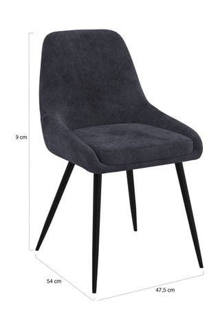 6 sillas Olivia - 47,5 x 79 x 54 cm - Tapizado de terciopelo