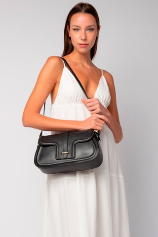 Sac bandoulière en cuir - Bleu