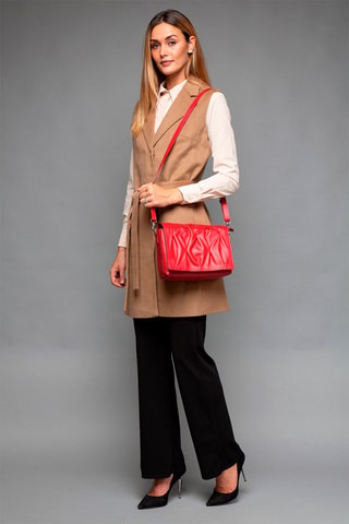 Sac bandoulière en cuir - Rouge