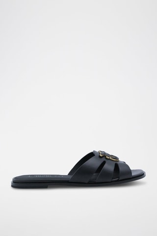 Mules en cuir de veau - Noir