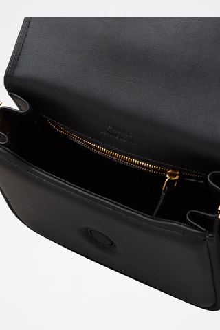 Sac bandoulière en cuir de mouton - Noir