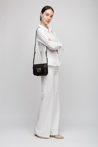 Sac bandoulière en cuir de mouton - Noir