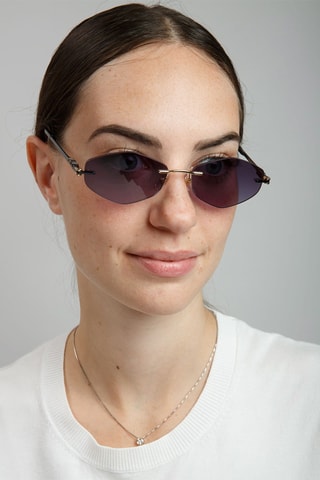Lunettes de soleil femme - Doré rose