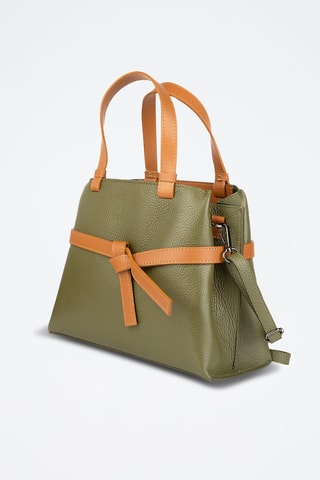 Sac à main en cuir - Vert et marron