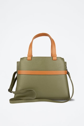 Sac à main en cuir - Vert et marron