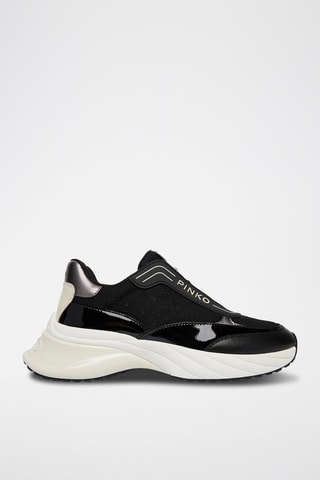 Baskets plateformes en cuir de veau - Noir