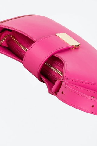 Sac bandoulière en cuir de veau - Violet et doré