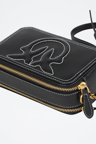 Sac bandoulière en cuir Carrie - Noir