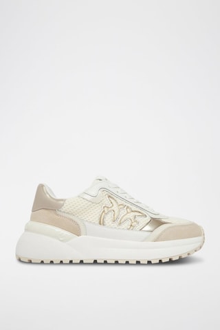 Baskets en cuir - Blanc et doré