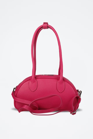 Sac porté épaule en cuir - Fuchsia