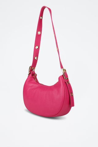 Sac porté épaule en cuir - Fuchsia