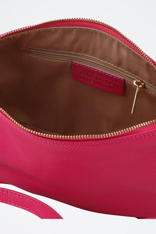 Sac porté épaule en cuir - Fuchsia