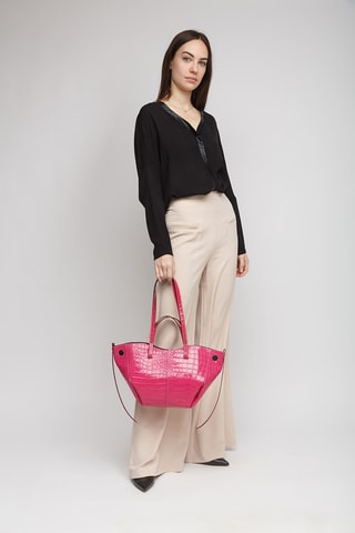 Cabas en cuir - Fuchsia