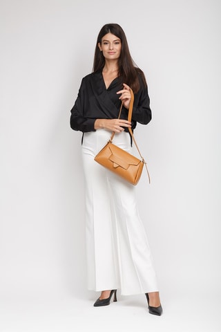 Sac porté épaule en cuir - Marron