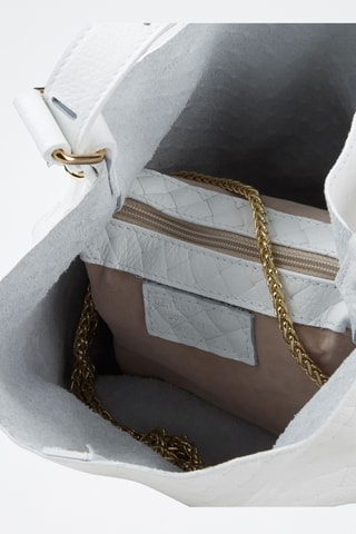 Sac porté épaule en cuir - Blanc