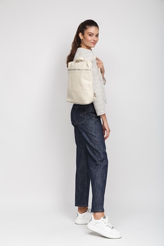 Sac à dos en cuir - Beige