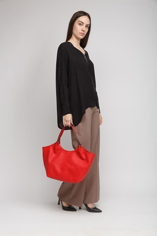 Cabas en cuir - Corail