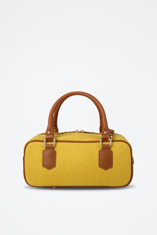 Sac porté épaule en cuir - Jaune