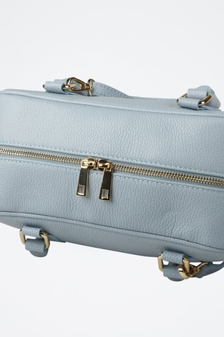Sac porté épaule en cuir - Bleu