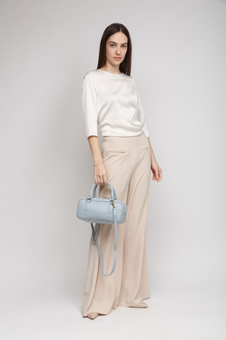 Sac porté épaule en cuir - Bleu