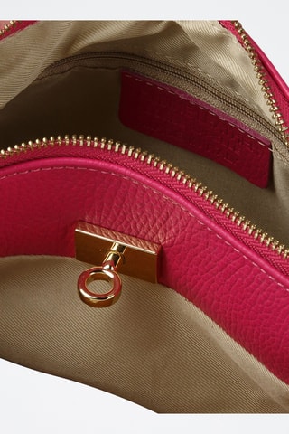 Sac porté épaule en cuir - Fuchsia