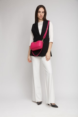 Sac porté épaule en cuir - Fuchsia