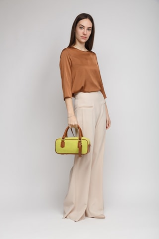 Sac porté épaule en cuir - Vert