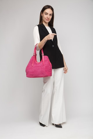 Cabas en cuir - Fuchsia