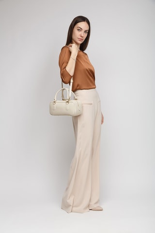 Sac porté épaule en cuir - Beige