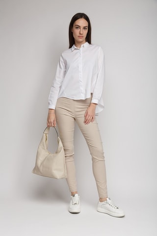 Sac porté épaule en cuir - Beige