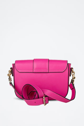 Sac bandoulière en cuir pleine fleur - Fuchsia
