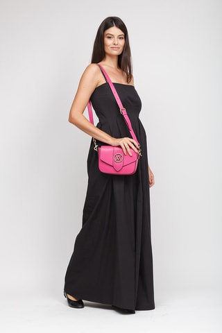 Sac bandoulière en cuir pleine fleur - Fuchsia