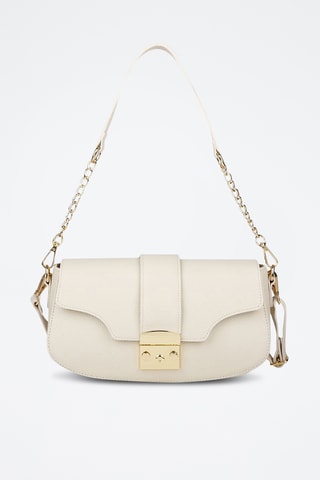 Sac porté épaule en cuir - Beige