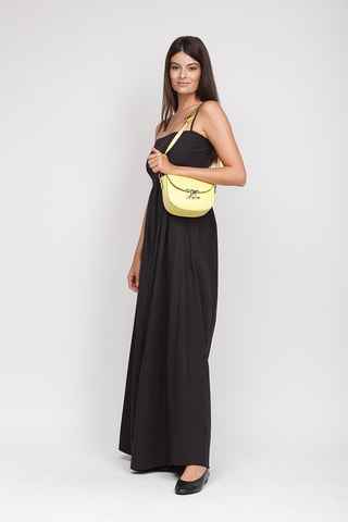 Sac porté épaule en cuir pleine fleur - Jaune