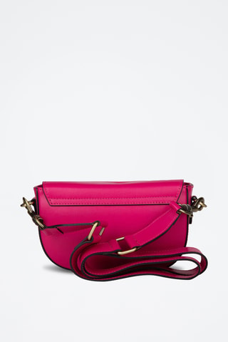 Sac bandoulière en cuir pleine fleur - Fuchsia
